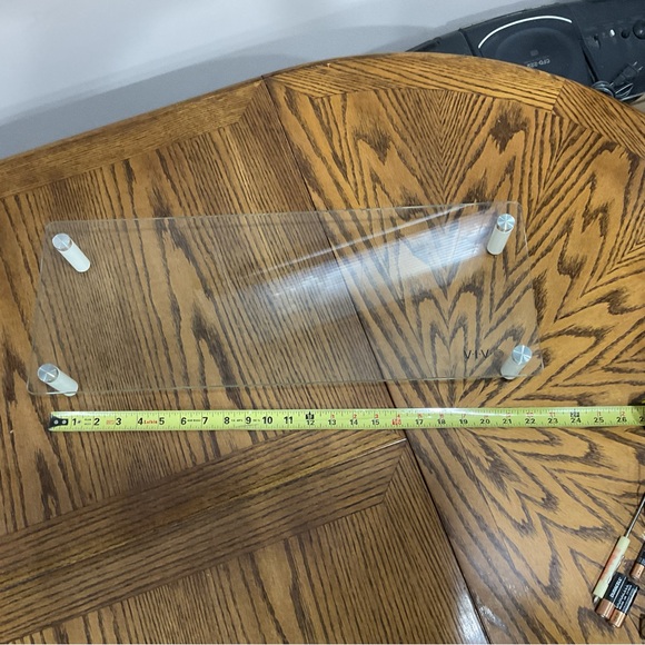 Contemporary Multipurpose Table Riser Glass Shelf with detachable white legs - Picture 5 of 6